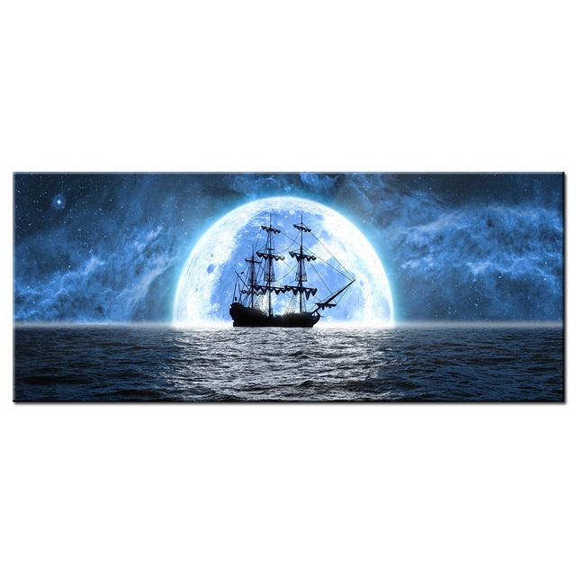 Beach Sunset Wall Art Posters Large Landscape Canvas Painting Print Nordic Forest Trees Wall Decoration Picture For Home Decor