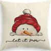Merry Christmas Decor Cushion Cover x cm Pillow CaseCartoon Reindeer Santa Claus Printed Throw Pillowcase Linen Pillow Cover