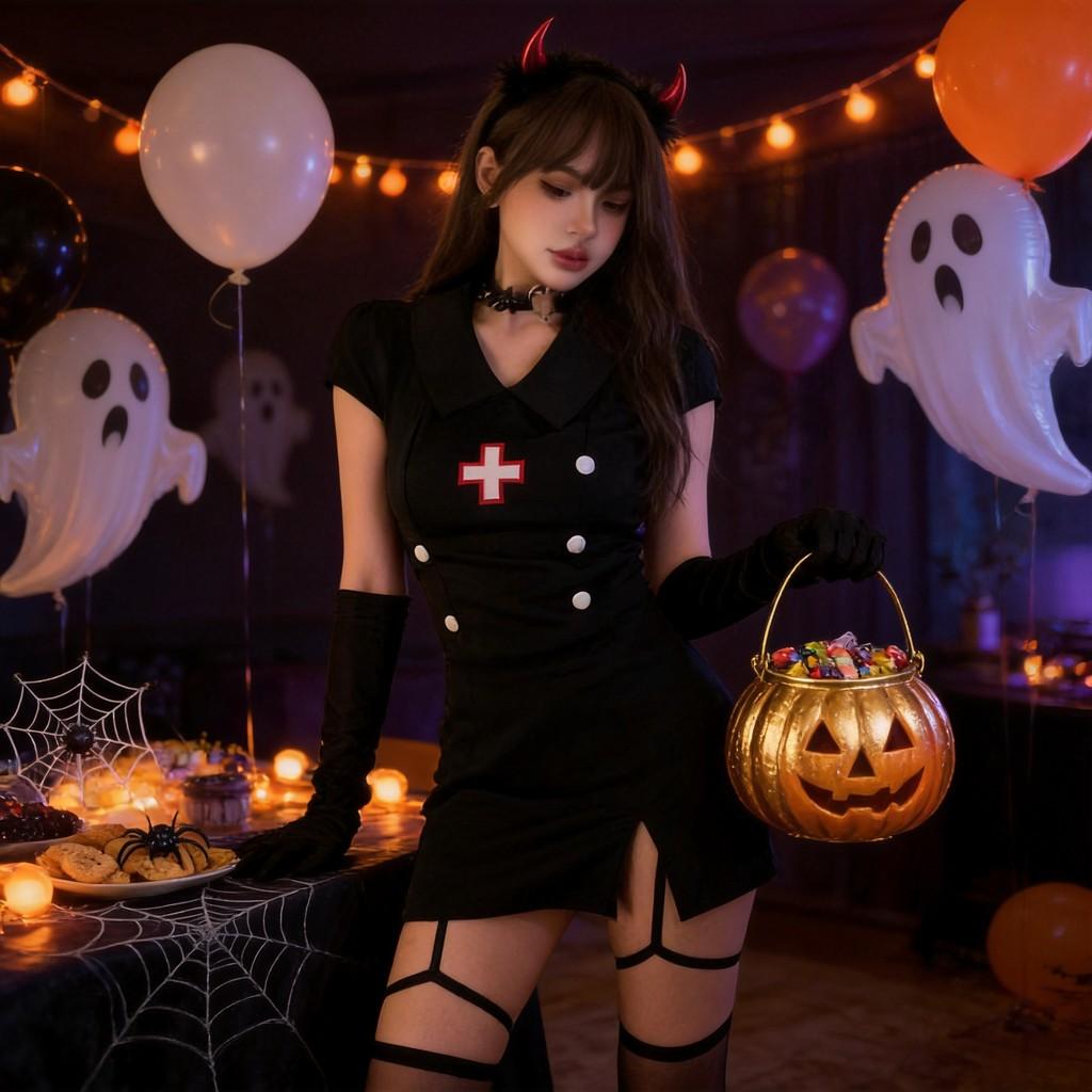 Halloween Devil Nurse Costume Cosplay Uniform For Sexy Anime Role Play