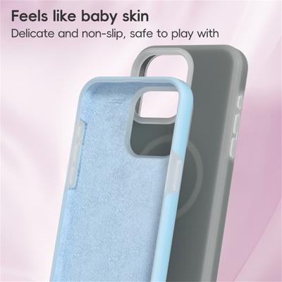 For iPhone 16 Plus Magnetic Case Liquid Silicone Shockproof Phone Cover