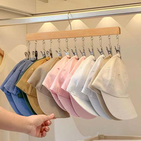 Schrank Hosenbügel mit 12 Klemmen Platzsparend Schrank Organizer Spurloser Metall-Klipsbügel für Yogahosen Leggings Jeans Röcke