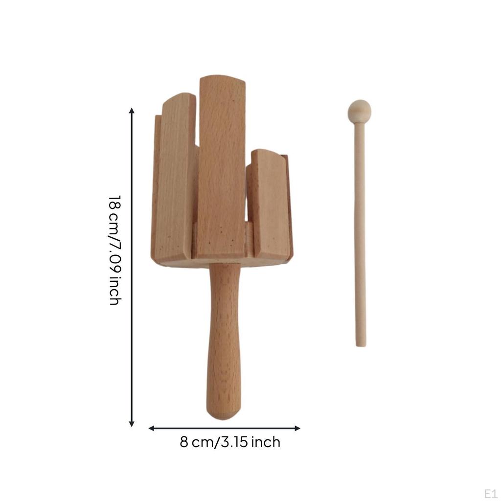Wood Block Segmented Body Slotted Wooden Percussion Instrument Includes Beech