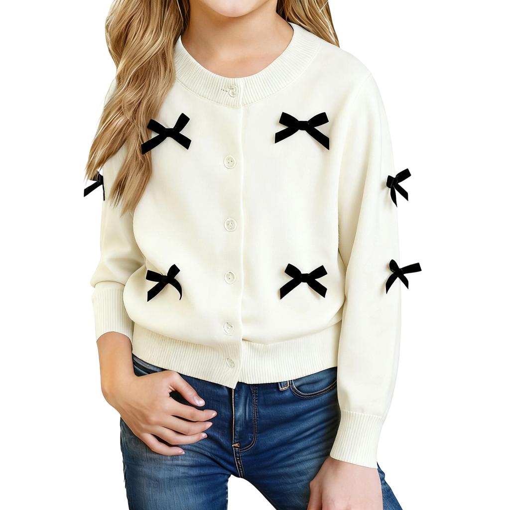 Children's Fashion Casual Cardigan Knitted Long Sleeve  Top