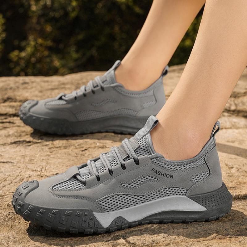 Man Shoes Breathable Hollow Out Mesh Shoes Outdoor Casual Shoe Non-slip Wear-resistant Hiking Shoe Men Sneaker Zapatillas Hombre