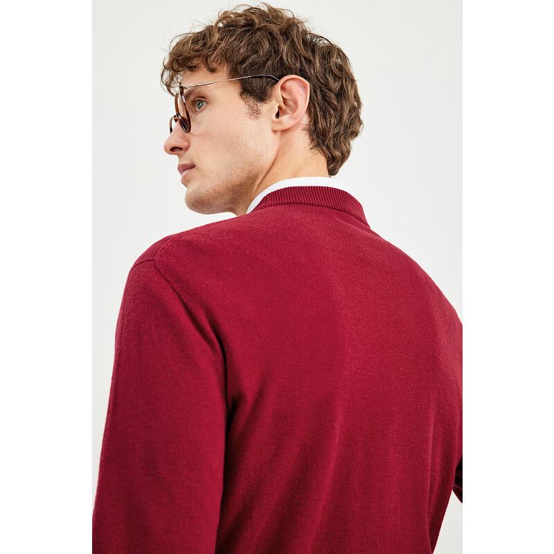 SEPTWOLVES Men's 100% Wool Crew Neck Pullover Sweater