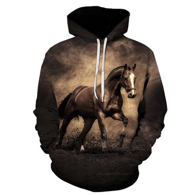 Men Women Fashion Animal Pattern Hoodies Winter Male Casual Hoodie Sweatshirts Horse Hoodies