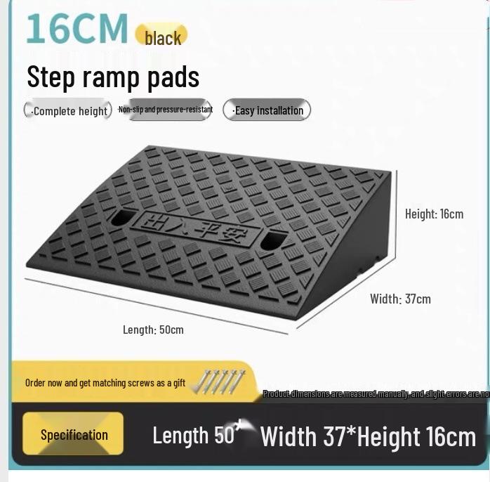 Car Sill and Roadside Plastic Uphill Triangle Speed Bump Mat