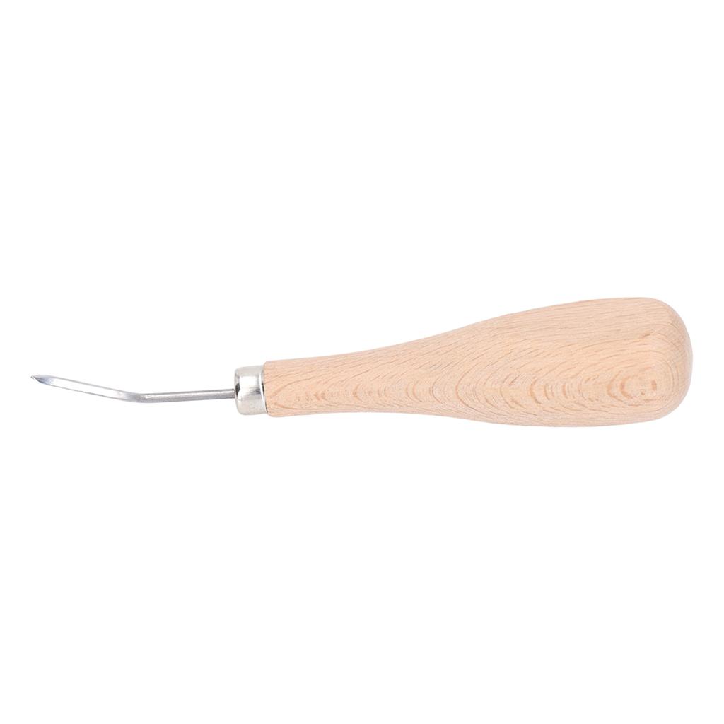 Curved Stitching Awl Accurate Spacing Steel Awl Tool Sewing Professional Ergonomic Awl Punch with Beech Handle for