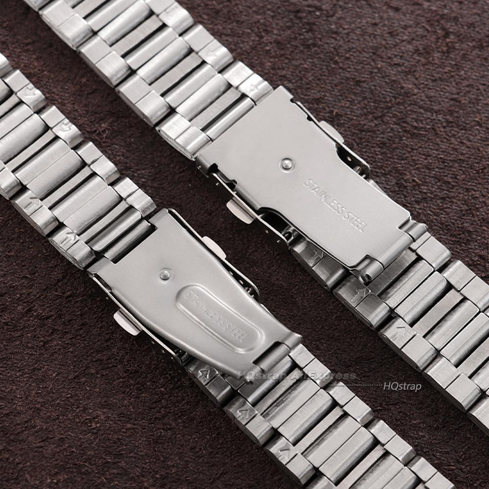 Stainless Steel Watch Strap 20mm 22mm Folding Buckle for Seiko Bracelets Men Women Universal Wrist for Rolex Band Accessories
