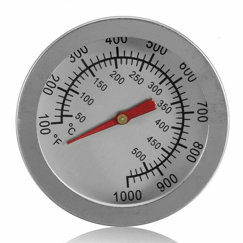 50~500℃ Grill Thermometer 100 ~ 1000 Fahrenheit 50℃~400℃/100F~1000F Celsius 50~500℃ Color: Silver Material: Stainless Steel