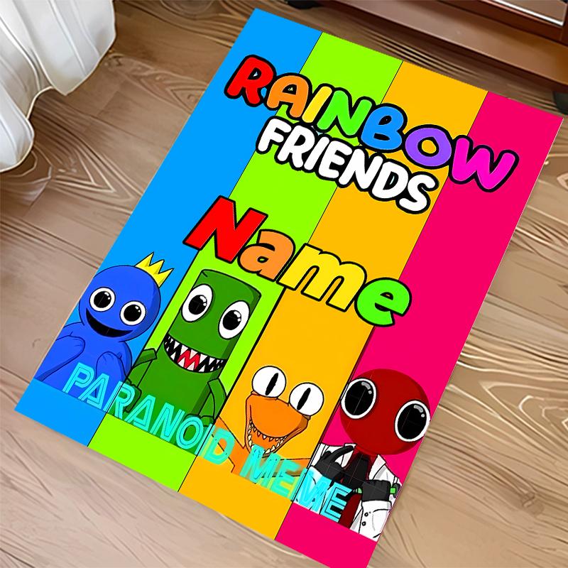 Custom personalization Rainbow Friends Print Area Rug - Soft, Washable Non-Slip Indoor Mat,Living Room,Home&Office Decorative Rug