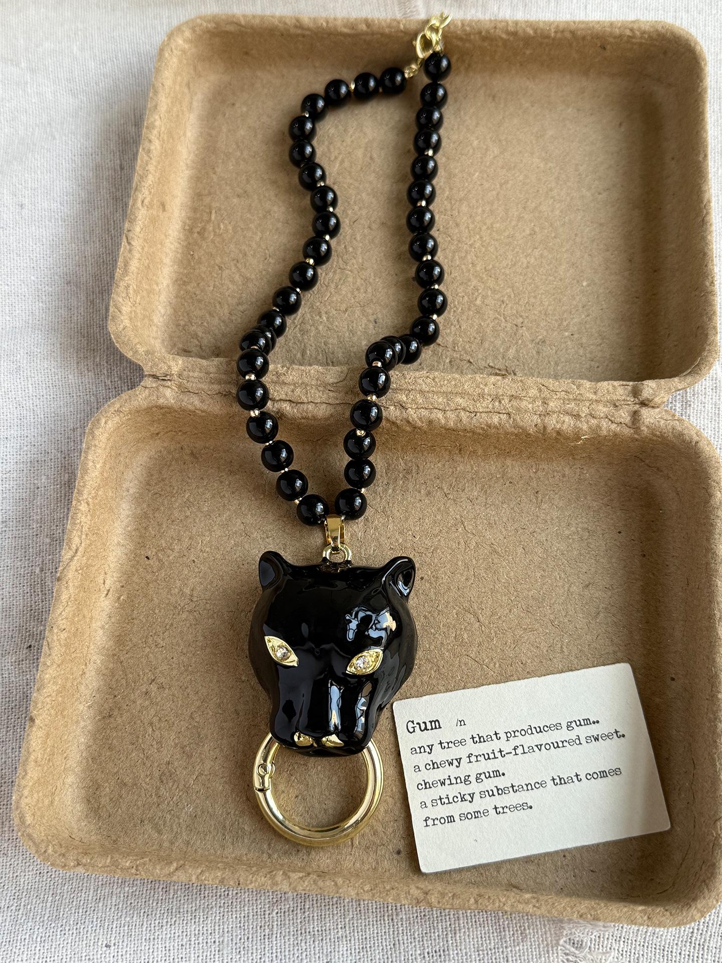 

Элегантное эмалированное ожерелье-подвеска с леопардом для женщин, роскошное, высококлассное, в стиле королевы, с бусинами, на ключицу, повседневный, для вечеринки, аксессуар