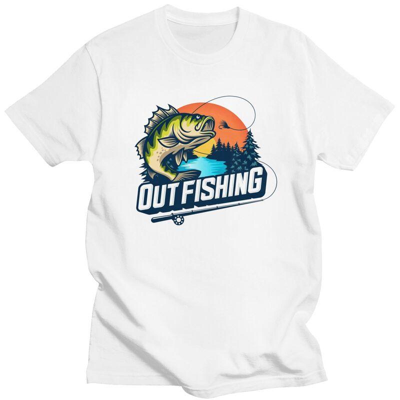 Custom Out Fishing T Shirt for Men Tshirt Casual Tee Short Sleeve Fish Fisherman Tshirt Loose Fit Clothing Gift