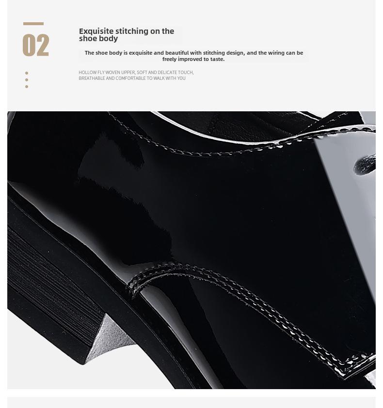 2025 Spring Men's Large Size Formal Black Leather British Business Wedding Shoes