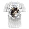 Short Sleeve Crew Neck T-Shirt 3D Digital Printing Summer New Fashion Versatile Men Animal Wolf Cat