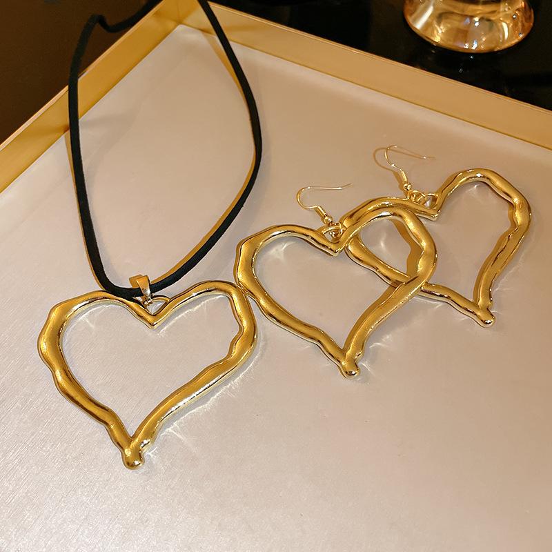 Set Colier și Cercei Geometrice cu Diamante Zirconiu - Bijuterii Elegante de Lux Ușor