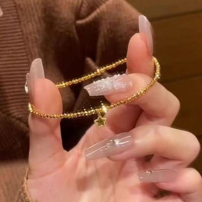 New In Sparkling Ice Star Bangles Exquisite Couple Style Fine Small Bead Bracelet for Women Party  Gift