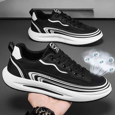 Sommer Herren neue Mesh Sport Freizeitschuhe atmungsaktiv Mode vielseitig Jugend Board Schuhe zum Schnüren