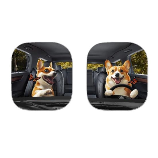 2Pcs Animal Print Car Sun Shade High-Density Aluminum Foil Windshield Sunshade Blocks UV Rays Sun Visor All-Season Protection Vehicle Sun Protector
