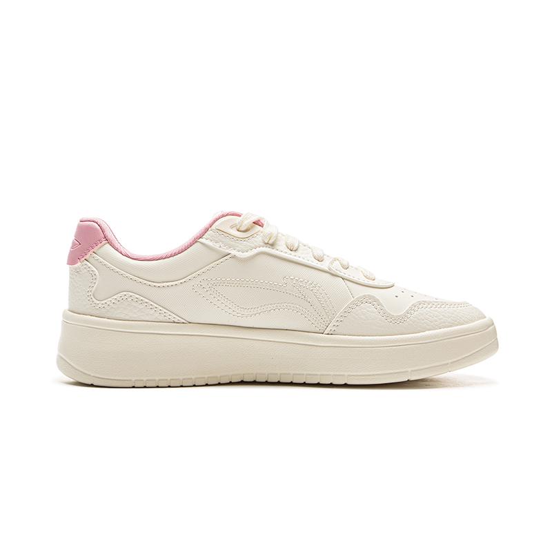 New LiNing Lightweight And Breathable Low Top Skateboard Shoes Women's Beige Pink AGCV178-3