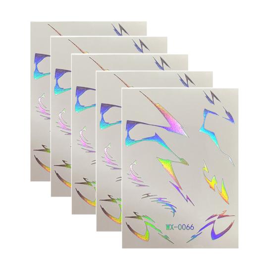 5 Sheets Holographic Lightning Tattoos Flash Temporary Stickers Full Color Body