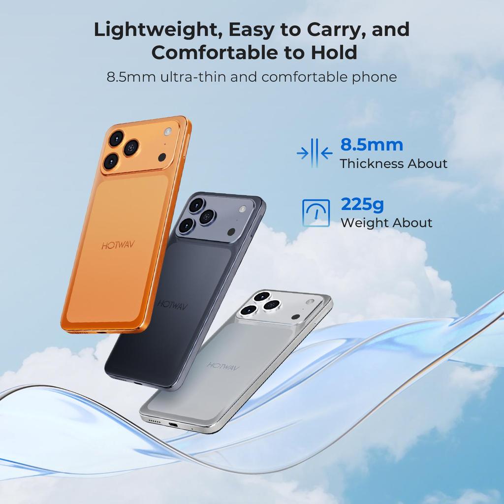 HOTWAV A17Pro Max, Smartphone, Telefono Cellulare Android 15, ARS8662, Schermo 6.75HD+, 4GB RAM 256GB ROM, Fotocamera 13MP, Batteria 5160mAh, 4G Dual SIM, WiFi 6