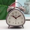 Primary and Secondary School Students Use Large Ringtone 3-inch Metal Ringing Alarm Clock for Home Bedside Silent Sweep Second Night Light Clock