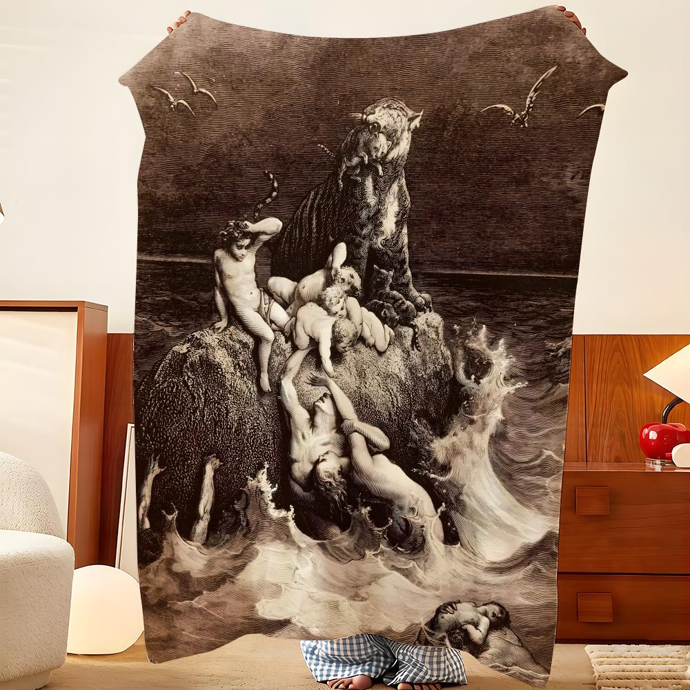Artist G-Gustave D-Dore Throw Flannel Throw Blanket, Lightweight Cozy, Durable Washable cute Cool