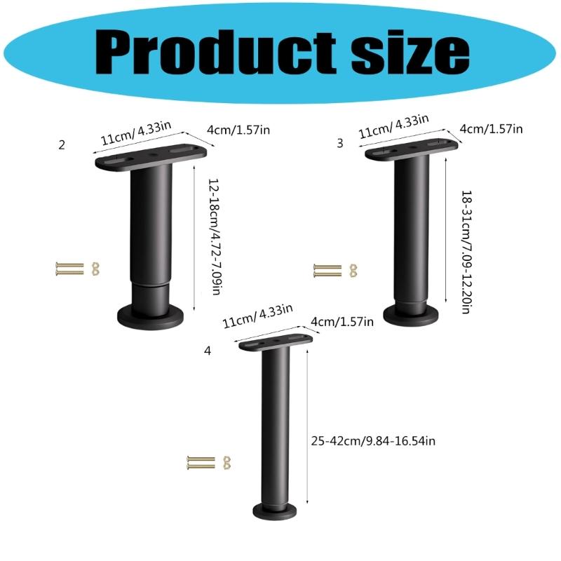 Strong Steel Adjustable Furniture Support Column Not Slip Designs Support Brackets for Home Office Stability Use