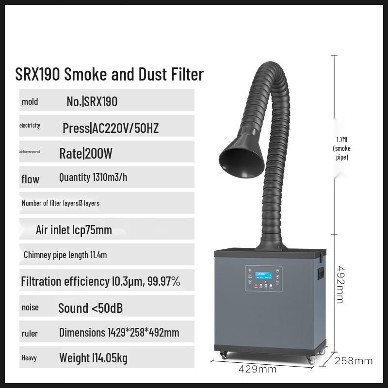 MDNG Smoke Purifier and Extractor SRX-190 CN plug (adapter included)