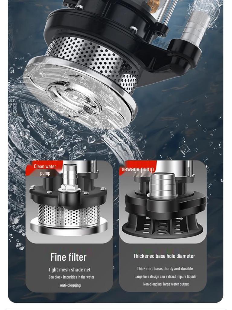 220V Hochleistungs-Tauchpumpe für Haushalt und landwirtschaftliche Bewässerung