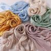 Glitter Floral Embroidery Hijab 70*175CM Crinkle Plain Scarves Fashion Islamic Head Wrap  For Women