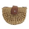 Handmade Small Round Straw Woven Beach Bag - Simple & Casual Design