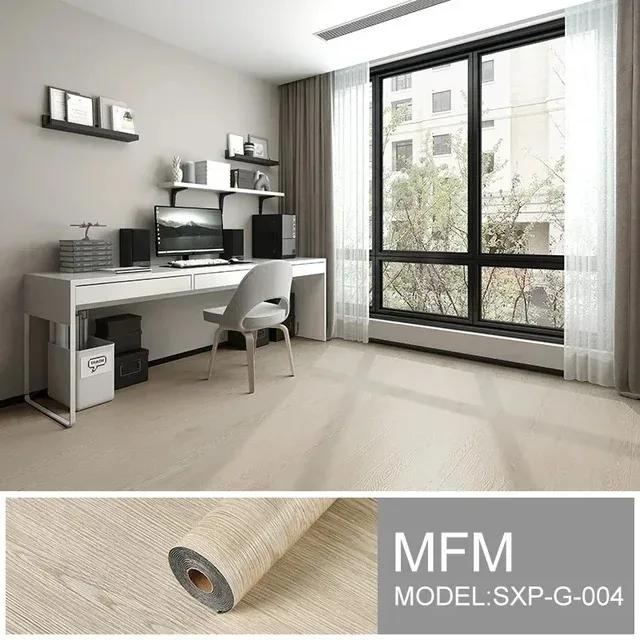 3D Wood Grain Floor Wallpaper Self-adhesive waterproof Wall Sticker Living Room Kitchen toilet metope Home Decor Floor Sticker