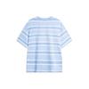 Li Ning Sports Fashion Series Simple Versatile Striped Drop Shoulder Round Neck Cotton Short Sleeve T-Shirt Unisex Tops Sky-Blue AHSU655-4