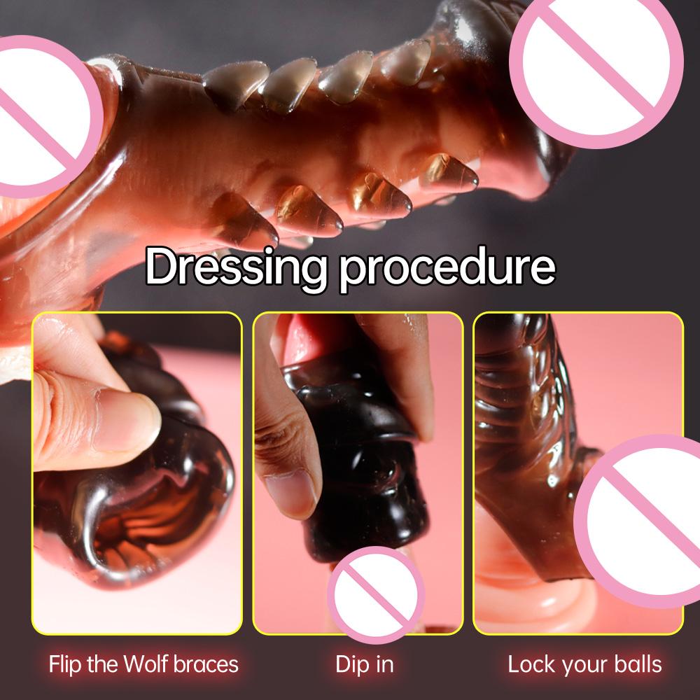 Weiche Penishülle, wiederverwendbare Kondomverlängerung, Penisse mit Partikeln, Spielzeug, erotische Penisverlängerung, Verzögerung der Ejakulation, Sexspielzeug für Männer