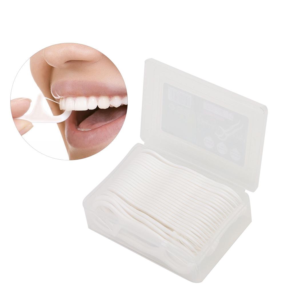 50pcs Dental Floss Disposable Toothpick Tooth Cleaning Oral Hygiene Care Tool