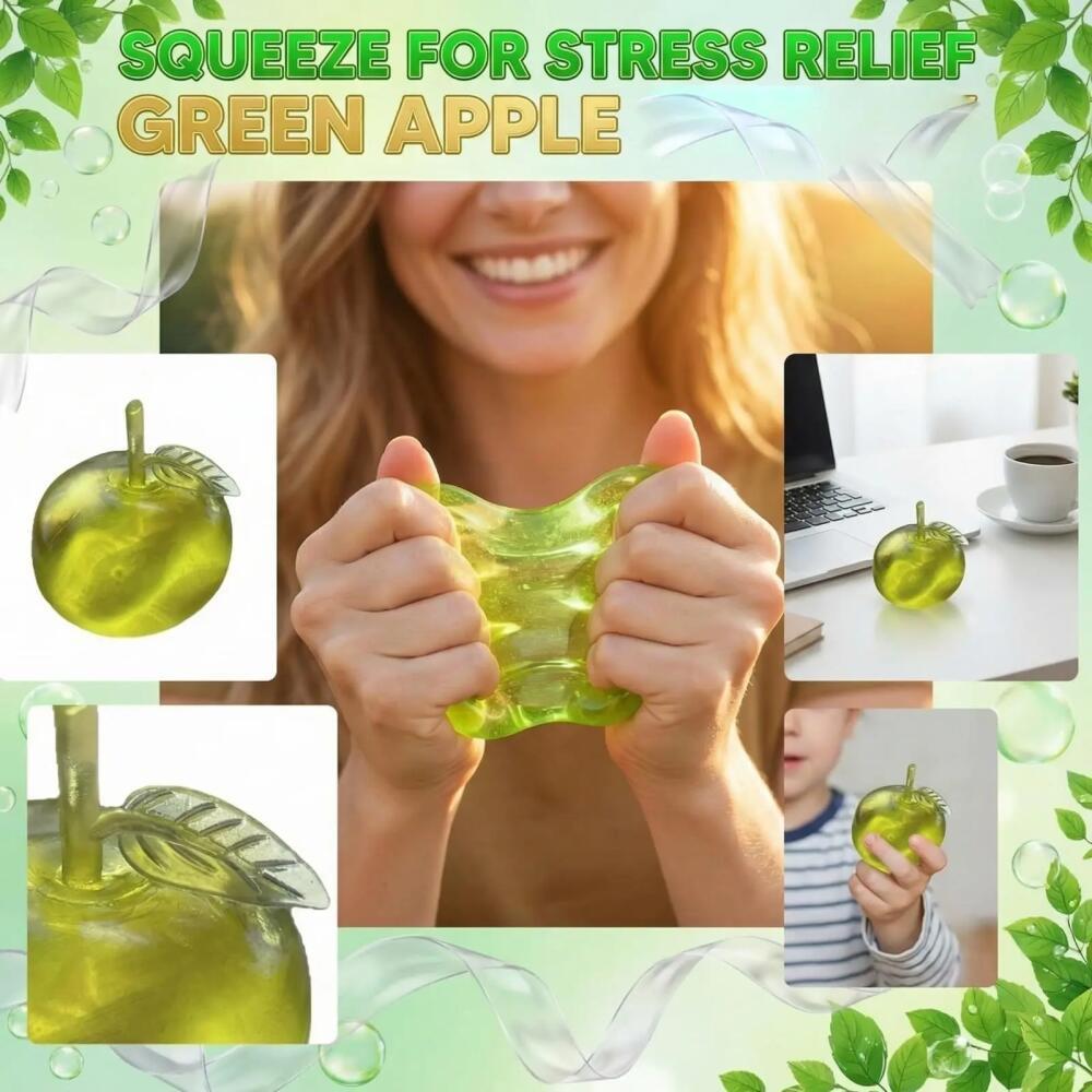 Apple Squeeze Toy Stress Relief Ball Squishy Maltose Sensory Fidget Toy Translucent Slow Rebound Cute Delicate for Adults Kids Anxiety Relief