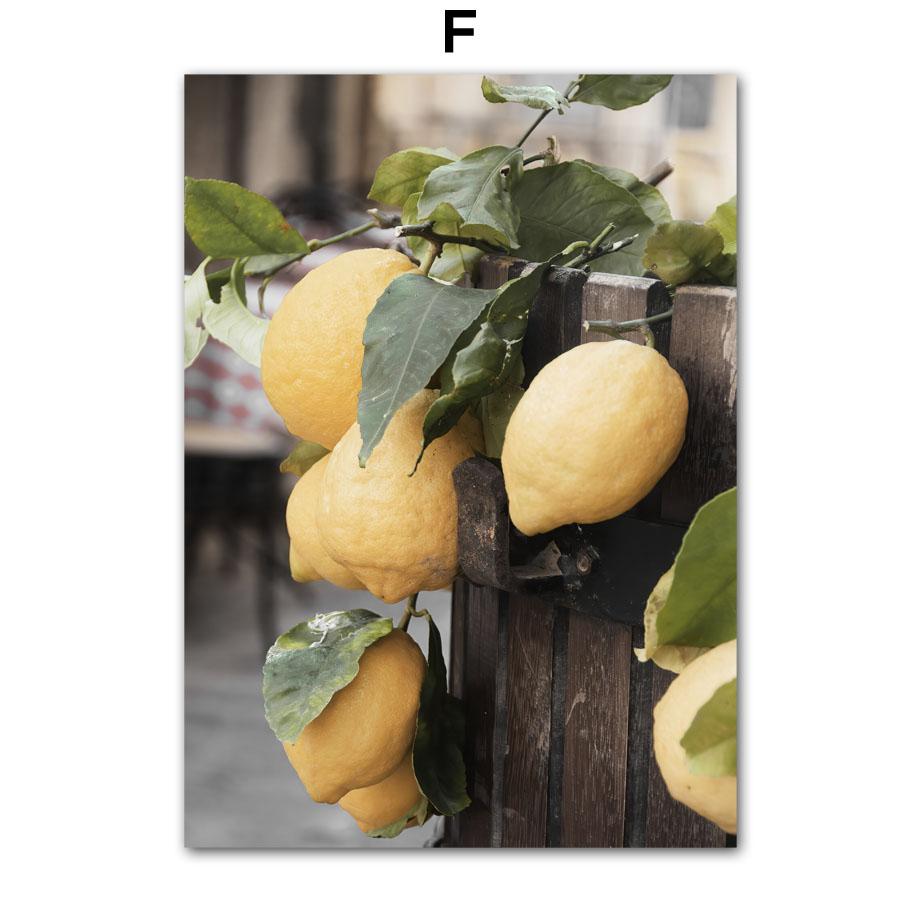 Nordic Town Retro Car Street Lemon Tree Leaf Wall Art Canvas Painting Posters And Prints Wall Pictures Living Room Bedroom Decor