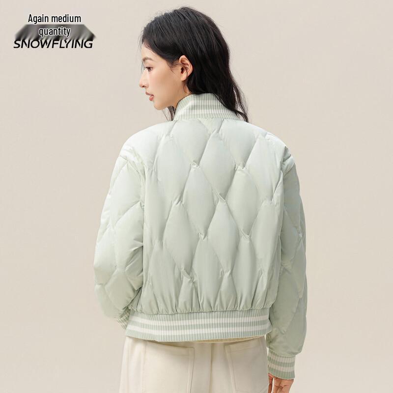 Women's Ribbed Stand Collar Short Winter Down Jacket