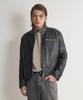 Sperone [Real Leather] Cowhide Washed Minimal Leather Jacket