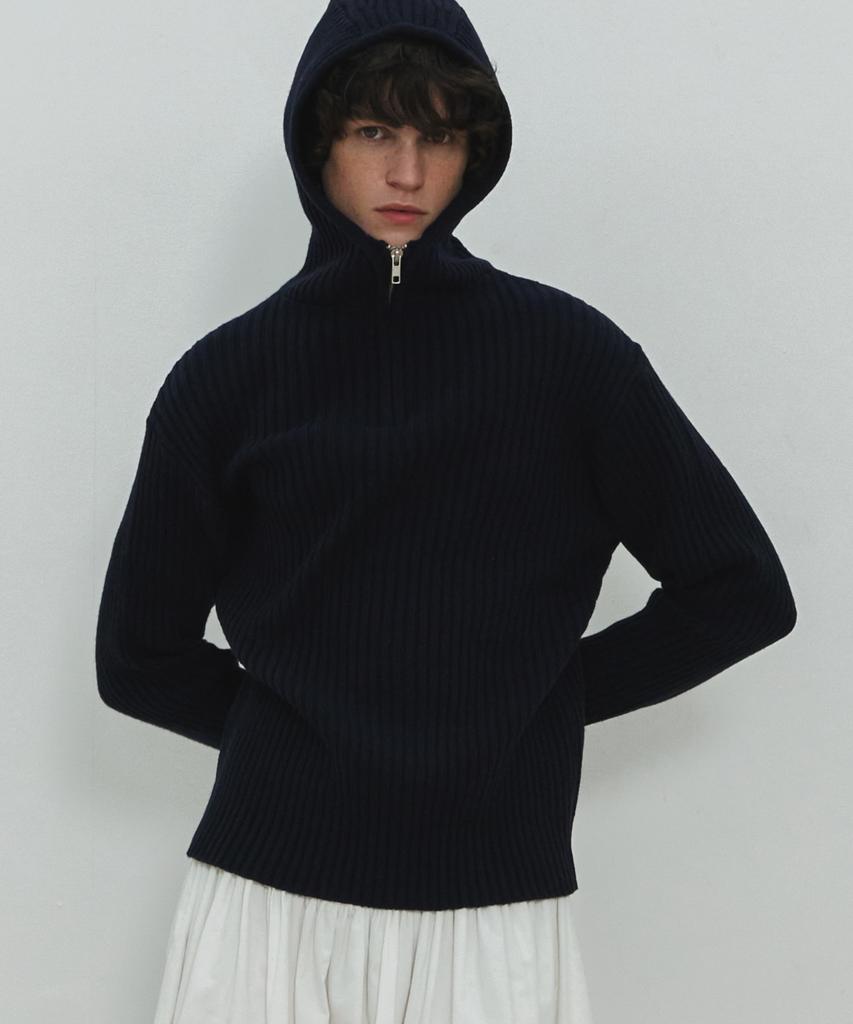 MOONSUN Unisex, Balaclava Knit Top / Dark Navy