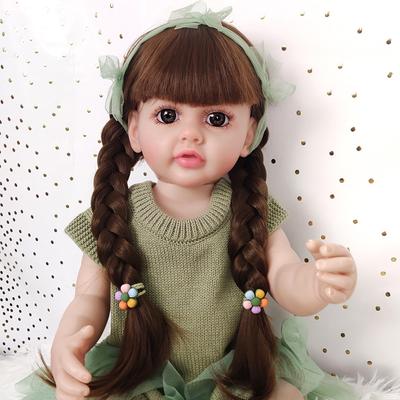 55 CM 22 Inch Soft Silicone Reborn Baby Bath Doll Toy Realistic Princess Toddler Beautiful Bebe Girl