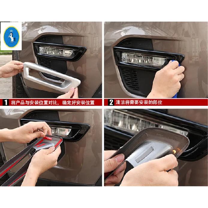 ABS Front Bumper Foglight Fog Lights Decor Cover Trim For Land Rover Discovery Sport 2015 -  Accessories Exterior Refit Kit