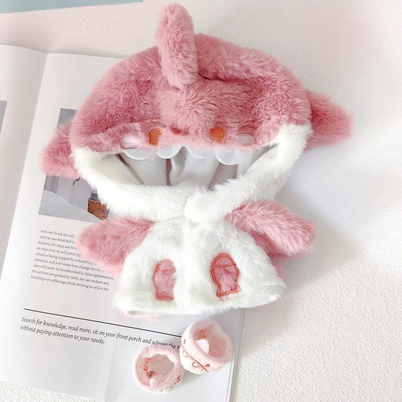 Vêtements de Poupée en Coton Cartoon 20cm Sweat à Capuche Requin Manteau en Peluche Accessoires Tenue pour Poupées Idoles Corée Kpop EXO Star Cadeau