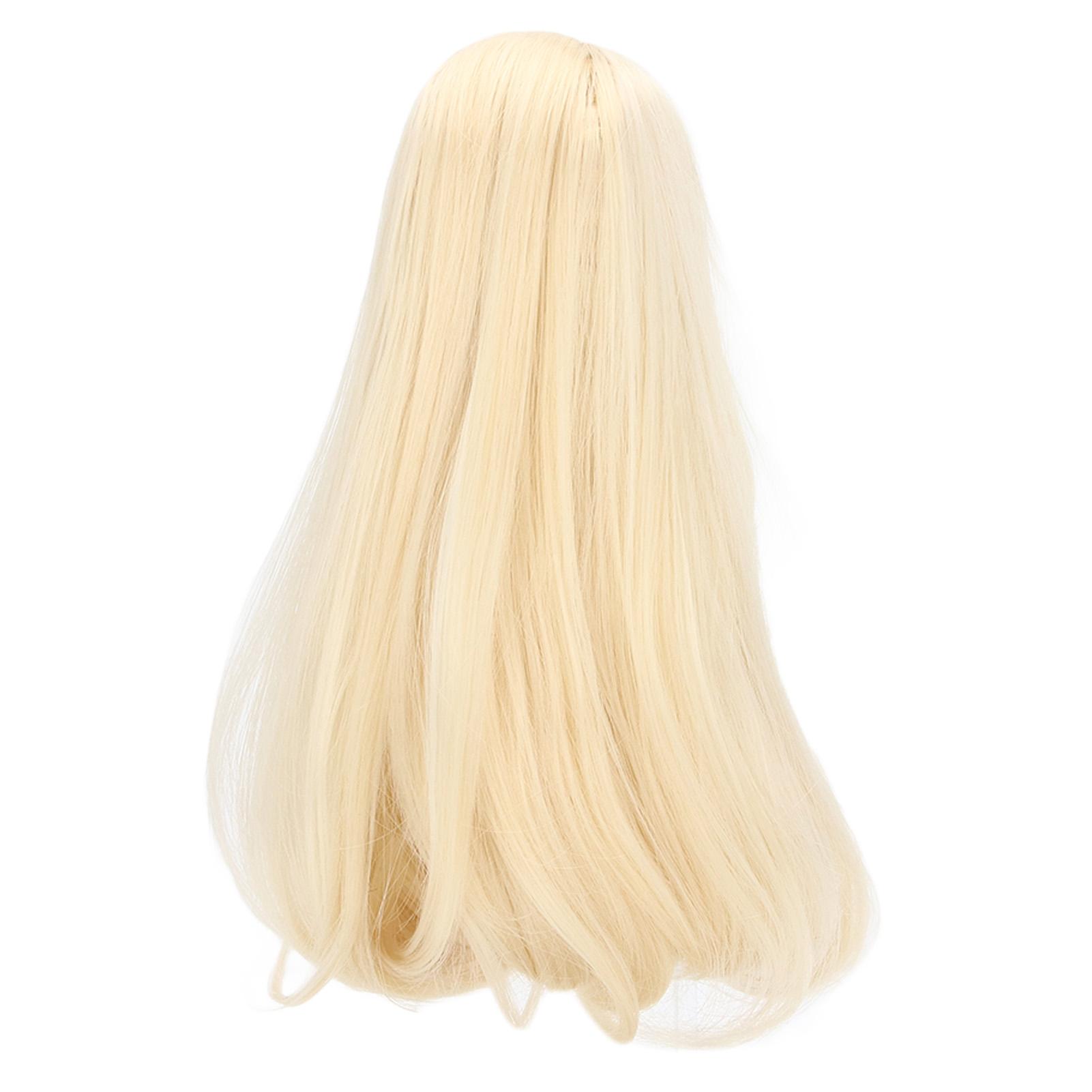 

Игрушечная кукольная голова парик сетка ткань тупые челки длинные искусственные волосы для DIY моделирование куклы моделирование золотой цвет