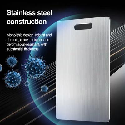 Double-Sided Cutting Board Stainless Steel Chopping Board Anti-Bacterial Odor-Free Kitchen Chopping Mat for Meat Vegetables