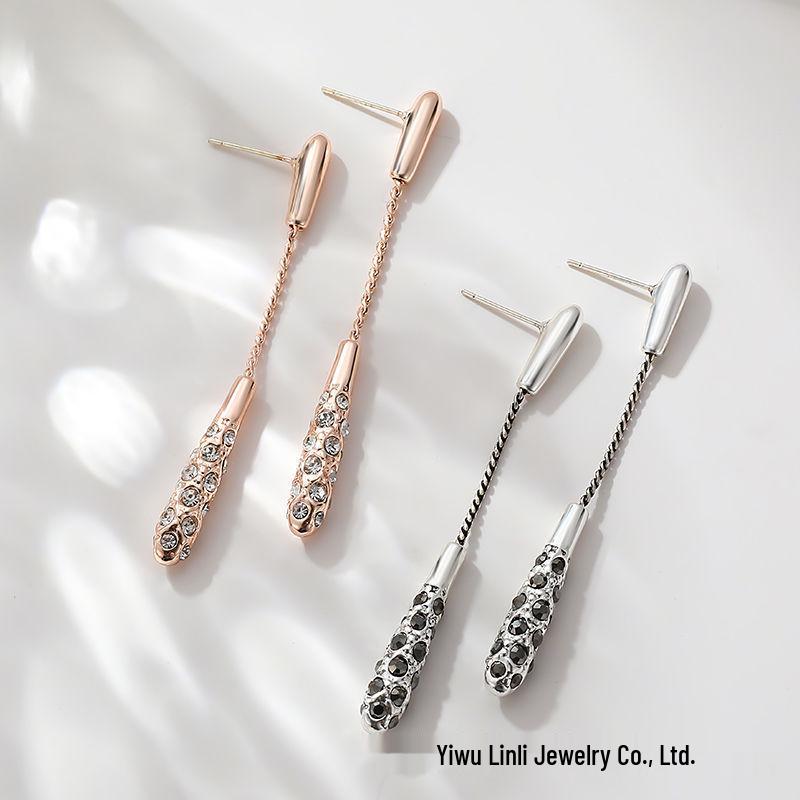 925 Silver Needle Non-Piercing Ear Clips for Women – Long Dangle, Painless, Simple Mori and Cold Style Stud Earrings