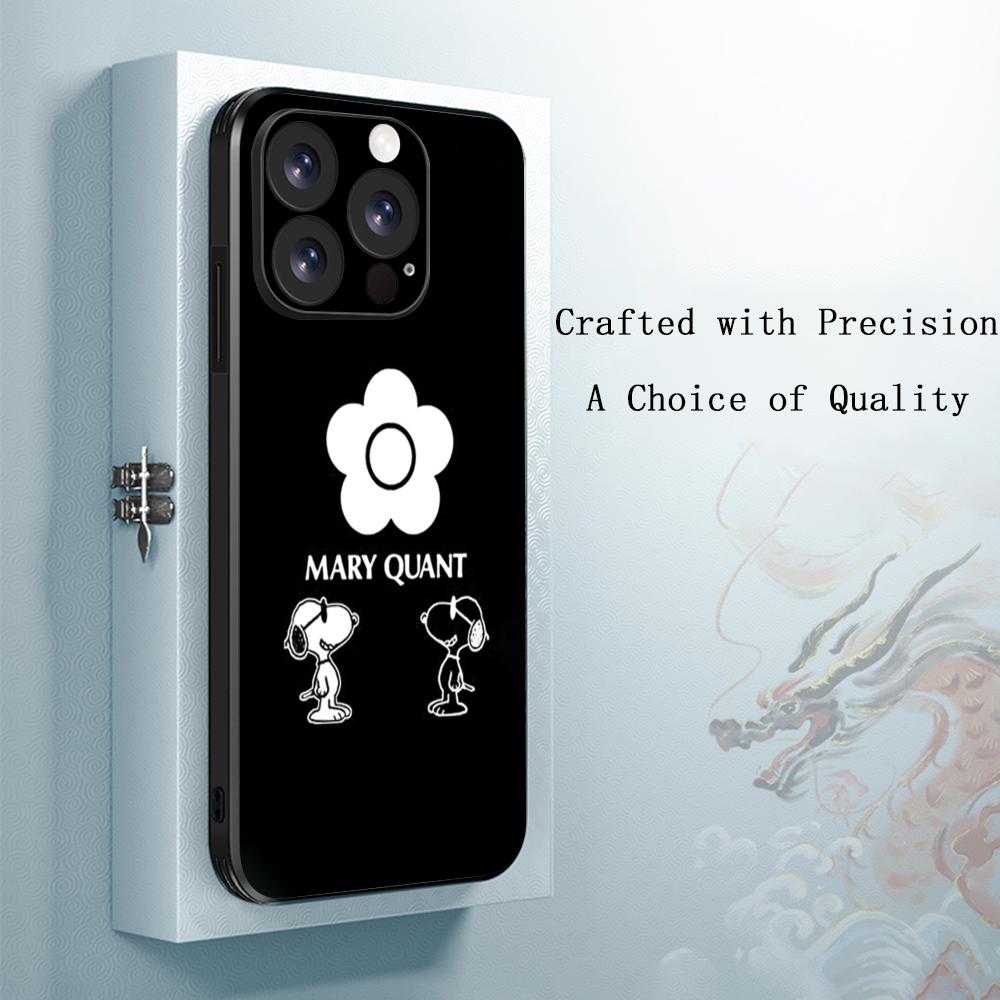 Japan art Mary quant fashion flower Phone Case For iPhone 17 16 e 15 14 13 12 Plus Mini Pro Max Soft black Shockproof Cover