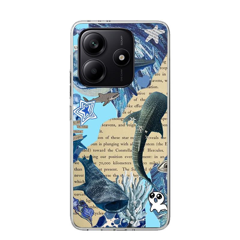 Ocean Whale Shark Phone Case For Xiaomi Redmi Note 15 14 13 12S 12 Pro Plus 11S 11E 11 11T 10S 10 Art Soft Pattern Cover Redmi N